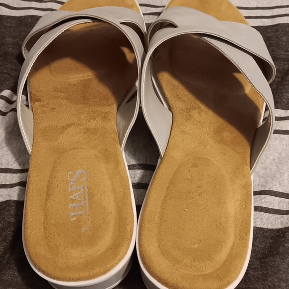 Chaps Olessia Size 10B Gray Slides Synthetic Women Sandal Wedge Low Heel Shoes - Picture 4 of 5